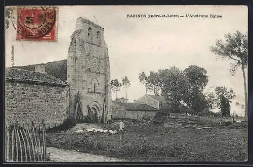 AK Razines /I.-et-L., L`Ancienne Eglise