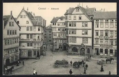 AK Kassel, Bier-Brauerei W. Schiebeler am Altmarkt