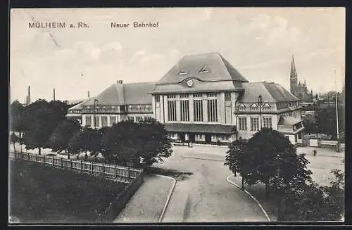 AK Mülheim a. Rh., Der neue Bahnhof