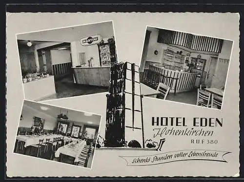 AK Hohenkirchen / Oldenburg, Innenansichten vom Hotel Eden, Besitzer A. Eden