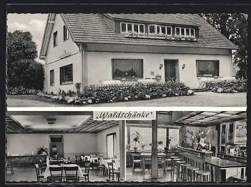 AK Bahlum b. Syke, Das Gasthaus Waldschänke v. Horst Hustedt mit Innenansichten