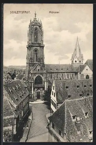 AK Schlettstadt, Münster im Stadtbild