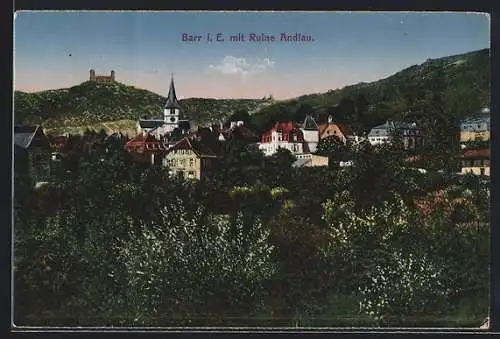 AK Barr i. E., Ortsansicht mit Ruine Andlau