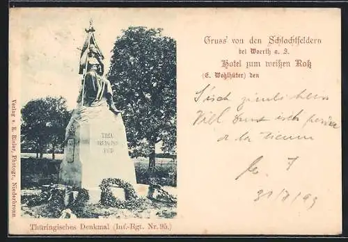 AK Woerth a. S., Thüringisches Denkmal (Inf.-Rgt. Nr. 95)