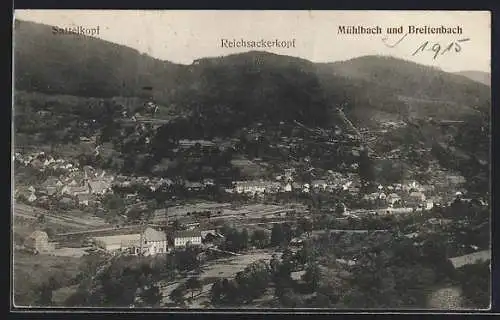 AK Mühlbach / Breitenbach, Ortsansichten aus der Vogelschau