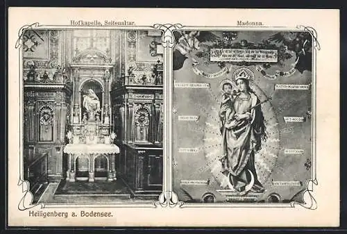 AK Heiligenberg a. Bodensee, Hofkapelle Seitenaltar, Madonna