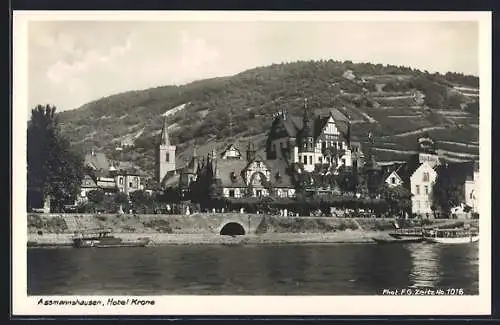 AK Assmannshausen am Rhein, Hotel Krone