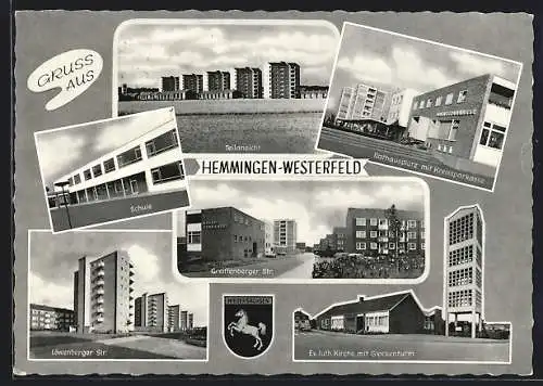AK Hemmingen-Westerfeld, Greifenberger Strasse, Löwenberger Strasse, Schule
