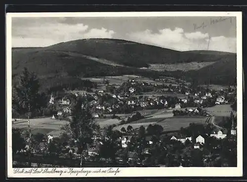 AK Bad Flinsberg i. Isergebirge, Ortsansicht aus der Vogelschau