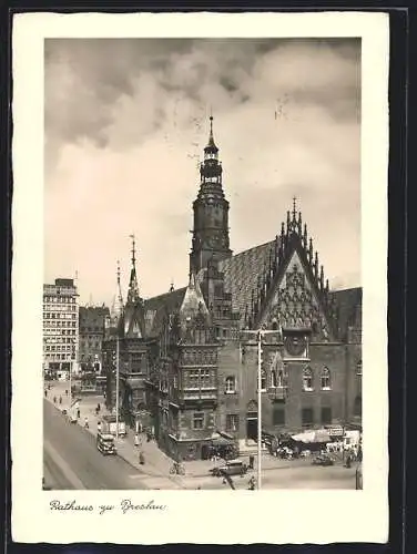 AK Breslau, Tabakhändler vor dem Rathaus