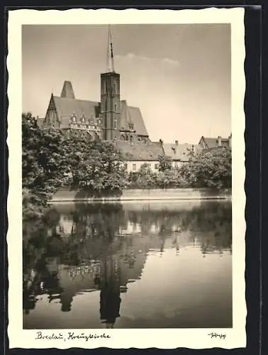 AK Breslau, Kreuzkirche am Wasser