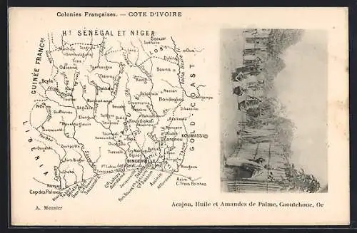 AK Cote d`Ivoire, Carte géographique, Une rue