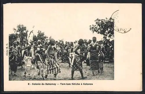 AK Colonie du Dahomey, Tam-tam fétiche à Cotounu