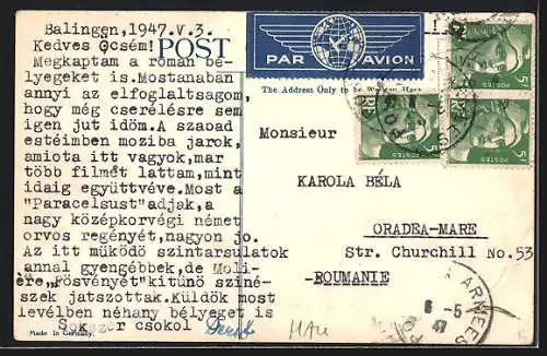 Künstler-AK Mauritius, Landarte mit Madagaskar, Afrika und Indischem Ozean, Briefmarken und Wappen