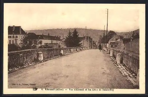 AK Ebreuil /Allier, Vue d`Ebreuil et les Cotes de Sainte-Foy