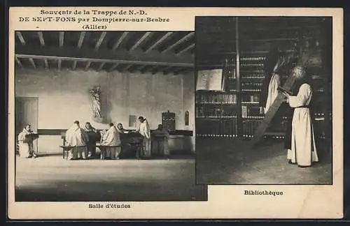 AK Dompierre-sur-Besbre, Trappe de N.-D. de Sept-Fons, Salle d`etudes, Biblioteque