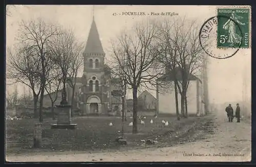 AK Fourilles, Place de L`Eglise