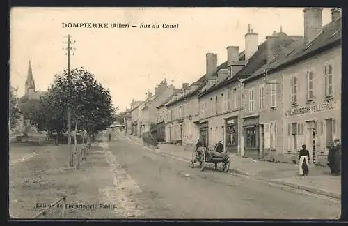 AK Dompierre /Allier, Rue du Canal, Hotel de Bourgogne Veillerault