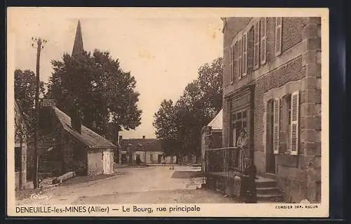 AK Deneuille-les-Mines, Le Bourg, rue principale