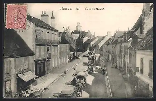 AK Cerilly, Place du Marche