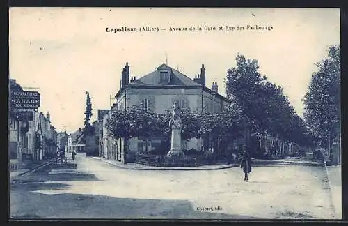 AK Lapalisse /Allier, Avenue de la Gare et Rue des Faubourgs