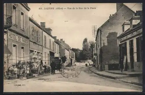 AK Jaligny /Allier, Vue de la Rue de la Poste, Hotel de Paris