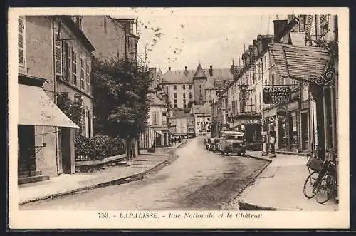 AK La Palisse, Rue Nationale et le Chateau