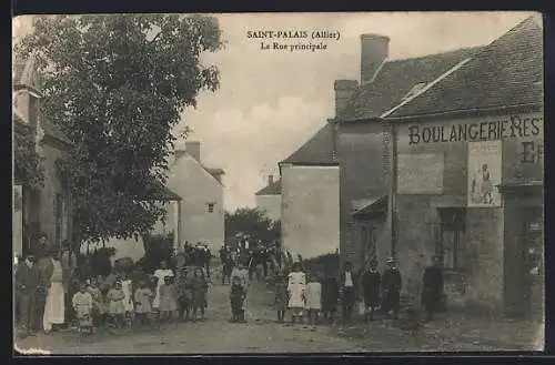 AK Saint-Palais /Allier, La Rue principale