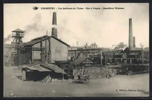 AK Commentry, Vue intérieure de l`Usine, Parc à lingots, Chaudières Niclausse