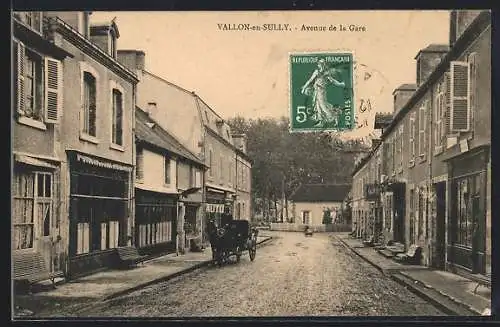 AK Vallon-en-Sully, Avenue de la Gare