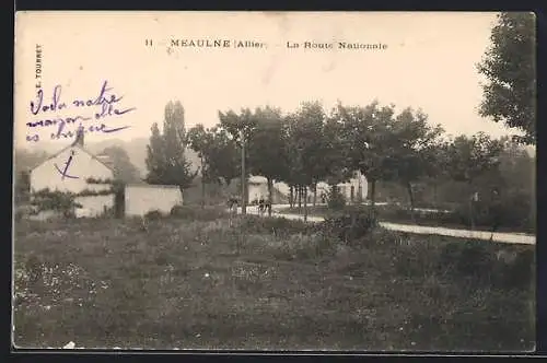 AK Meaulne /Allier, La Route Nationale