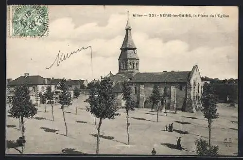 AK Néris-les-Bains /Allier, La Place de l`Eglise