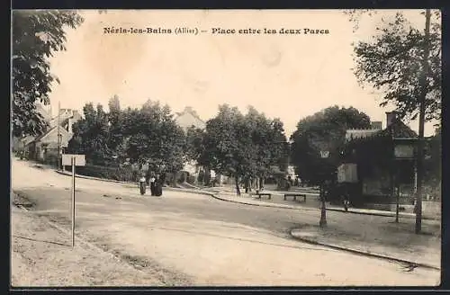 AK Néris-les-Bains /Allier, Place entre les deux Parcs