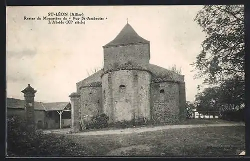 AK St-Léon /Allier, Restes du Monastère du Puy St-Ambroise, L`Abside