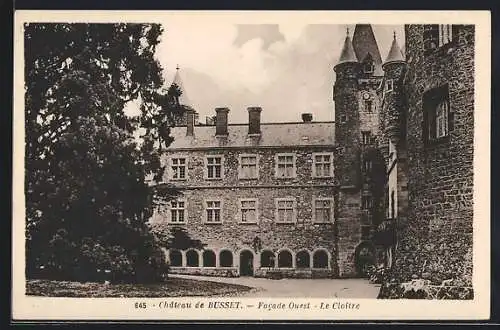 AK Busset, Le Château, Facade Ouest, Le Cloître