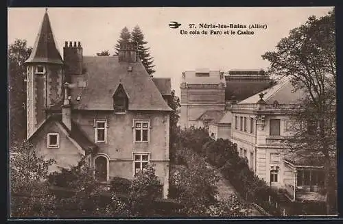 AK Néris-les-Bains /Allier, Un coin du Parc et le Casino