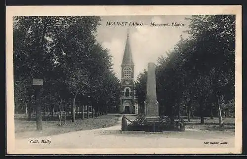 AK Molinet /Allier, Monument et l`Eglise