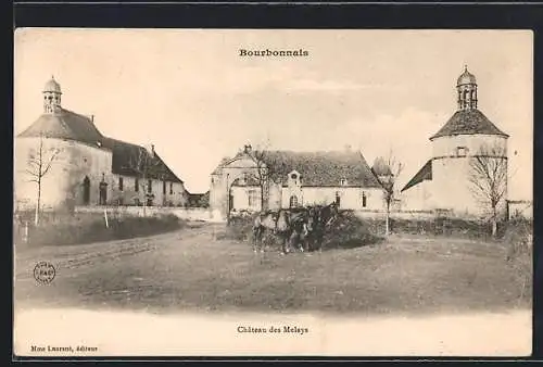 AK Melays, Chateau mit Pferden