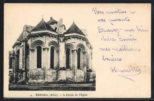 AK Ébreuil /Allier, L`Abside de l`Église