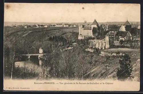 AK Ébreuil, Vue générale de St-Bonnet-de-Rochefort et le Château