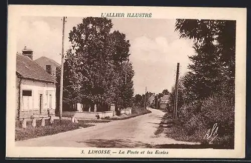 AK Limoise /Allier, La Poste et les Ecoles