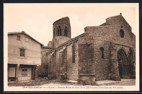 AK Charroux-d`Allier, L`Eglise, Grande Porte et Côté Nord