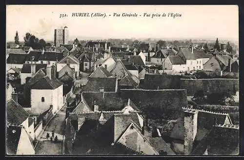 AK Huriel /Allier, Vue Générale, Vue prise de l`Eglise