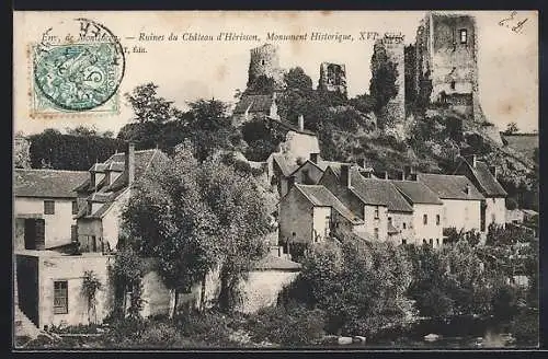 AK Hèrisson, Ruines du Chateau, Monument historique