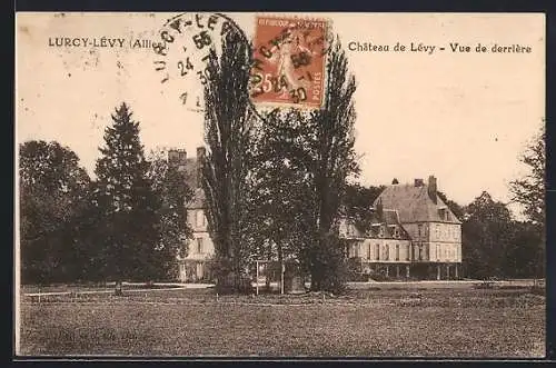 AK Lurcy-Lévy, Château de Lévy, Vue de derrière