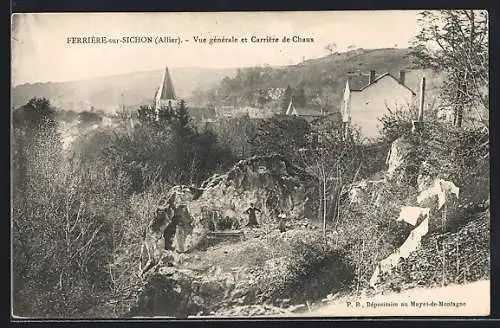 AK Ferriere-sur-Sichon, Vue generale et Carriere de Chaux