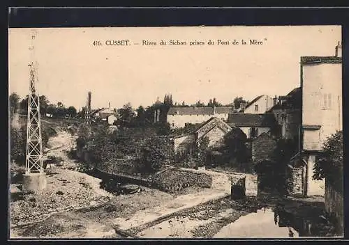 AK Cusset, Rives du Sichon prises du Pont de la Mère