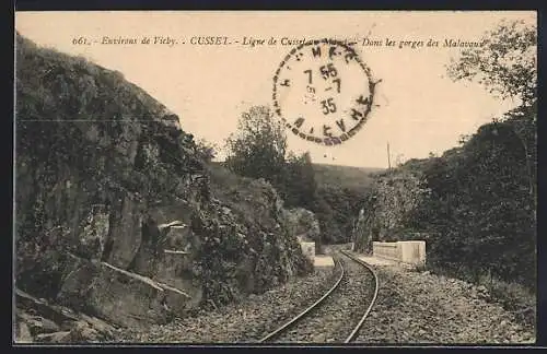 AK Cusset /Vichy, Ligne de Cusset au Mayet, Dans les gorges des Malavaux