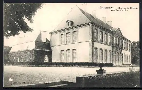 AK Étroussat, Château de Douzon, Vue des Jardins