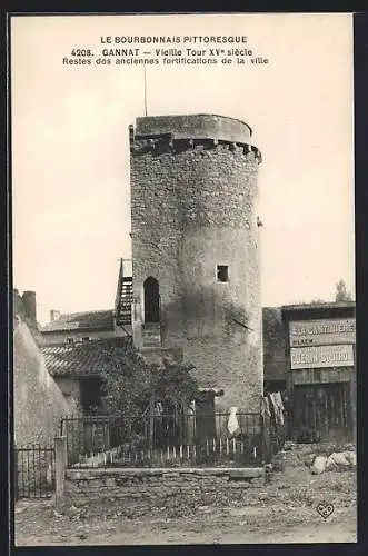 AK Gannat, Vieille Tour XVe siècle, Restes des anciennes fortifications de la ville